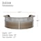 Linea Italia Curved Reception Desk 4 Units, Clear Panel, 142 inW x 107 inD, N. Walnut ZUI318 - alternate 4